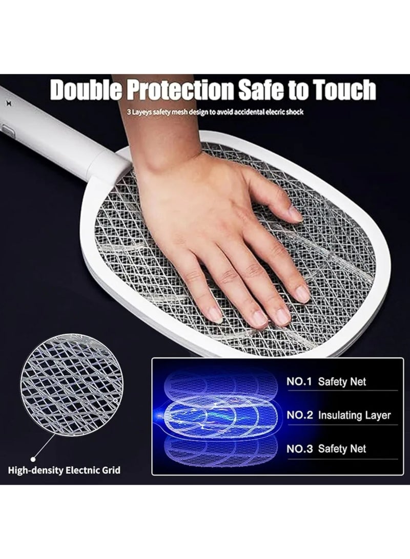 جيكو مضرب كهربائي قابل لإعادة الشحن للبعوض والذباب مع ضوء LED - منفذ USB من النوع C - Image 2